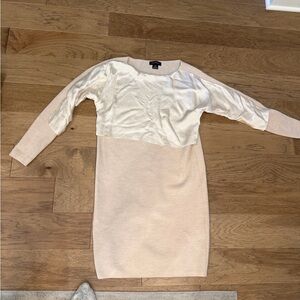 Club Monaco Cream Long Sleeve Dress
